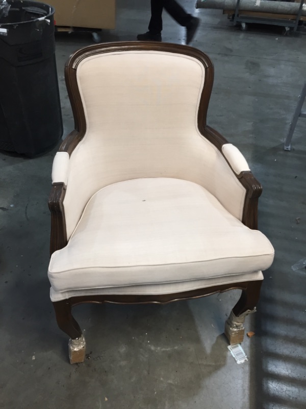 Photo 2 of *SEE last pictures for damage*
Baxton Studio Napoleon Traditional French Accent Chair, Ash
