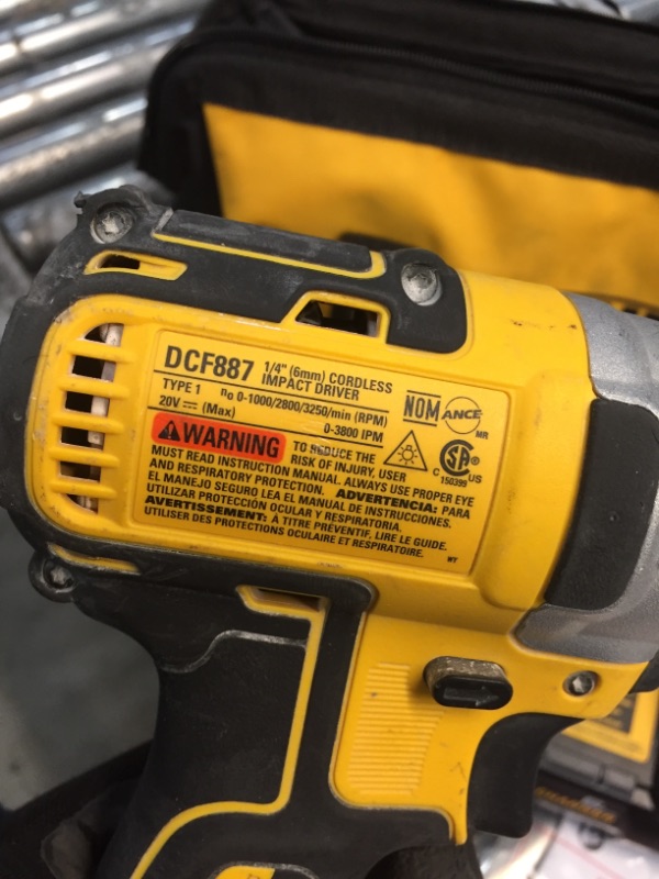 Photo 1 of *USED*
*MISSING battery* 
DEWALT 20-Volt MAX XR Cordless Brushless 3-Speed 1/4 in. Impact Driver with (1) 20-Volt 5.0Ah Battery & Charger