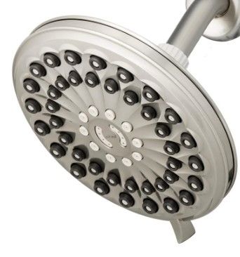 Photo 1 of *USED*
Waterpik 6-Spray Patterns 7 in. Drencher Wall Mount Adjustable Fixed Shower Head in Brushed Nickel