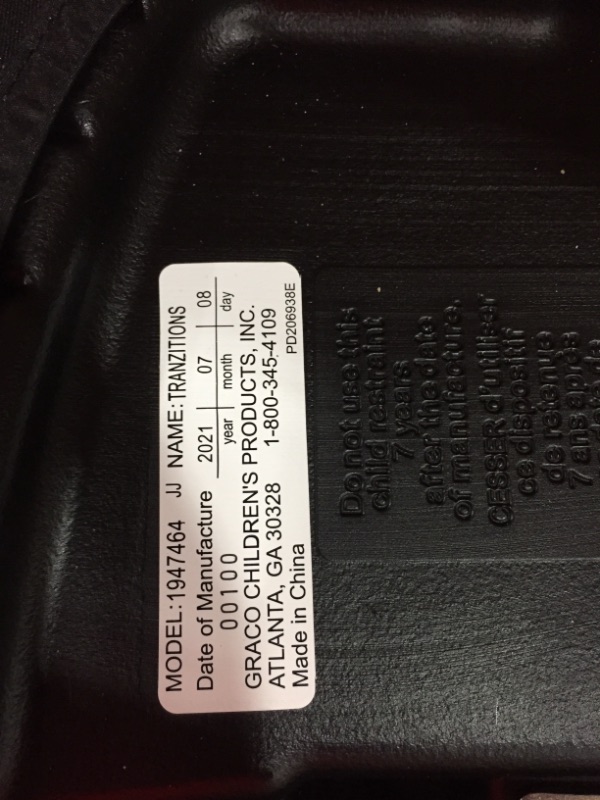 Photo 1 of Graco Tranzitions 3-in-1 Harness Booster, Black
