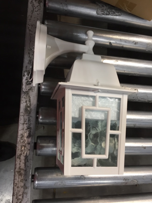 Photo 2 of 1-Light White Outdoor Wall Lantern Sconce
