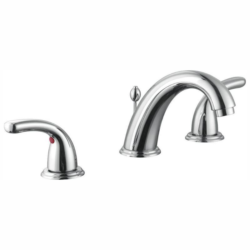Photo 1 of ***MISSING ONE KNOB AND FAUCET***Glacier Bay Builders 8 in. Widespread 2-Handle High-Arc Bathroom Faucet in Chrome, Grey
