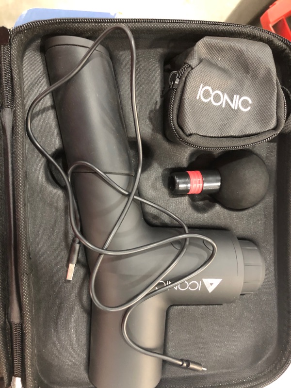 Photo 2 of **PARTS ONLY**Iconic Massage Gun Handheld Deep Tissue Percussion Massager With 6 Speeds And 4 Swappable Heads