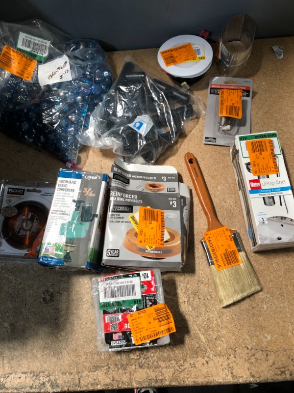 Photo 1 of  Assorted Home Depot Home Improvement Bundle; Fittings, Electrical, Garden, Bath and Hardware/Tool Items 15 Pack 
