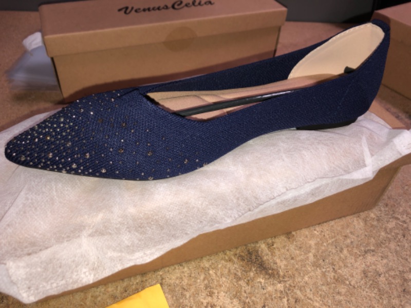 Photo 1 of VENUS CELIA  WOMEN'S DEXTROUS RHINESTONE FLAT SHOE
RHINESTONE & NAVY SIZE 9