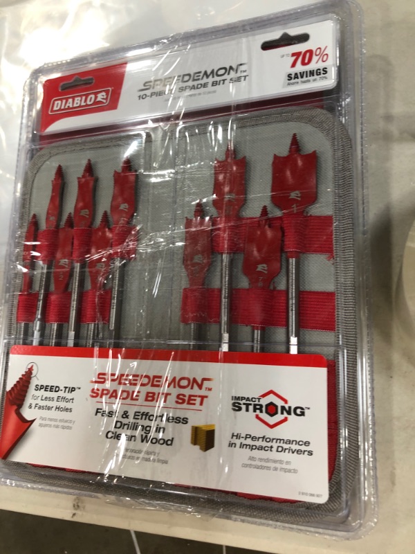 Photo 2 of 2-DIABLO SPEEDemon High Speed Steel Spade Bit Set with Pouch (10-Piece)