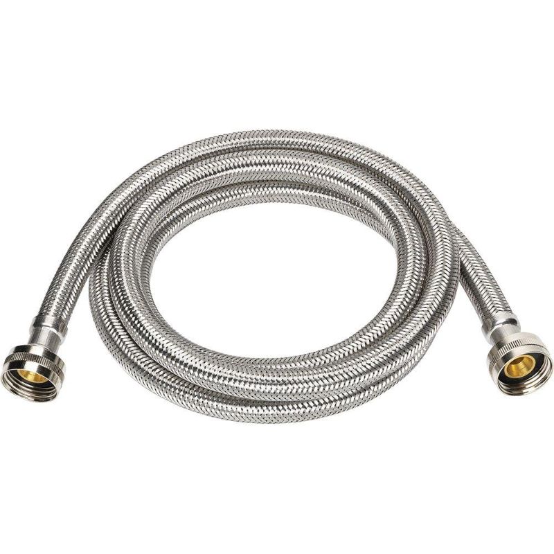 Photo 1 of Everbilt 3/4 in. X 3/4 in. X 96 in. Stainless Steel Washing Machine Hose
