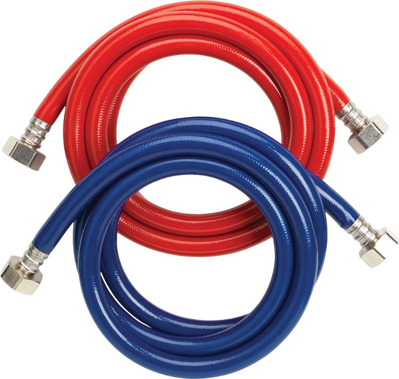 Photo 1 of Homewerks Worldwide 6 Ft. Washing Machine Fill Hose High Pressure Set, Red & Blue
