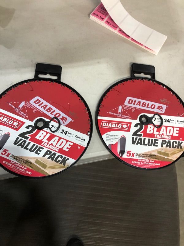 Photo 1 of 2-Tracking Point 7-1/4 in. x 24-Tooth Framing Circular Saw Blade Value Pack (2-Pack)
