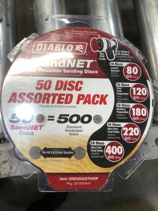 Photo 2 of 5 in. SandNet Coated Assorted Disc (50-Pack)