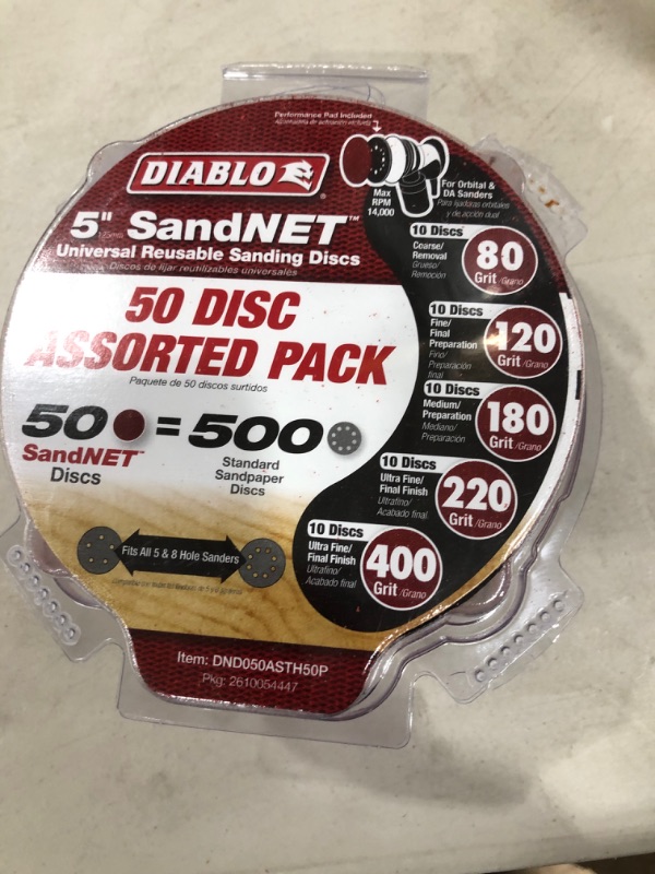 Photo 2 of 5 in. SandNet Coated Assorted Disc (50-Pack)