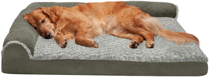Photo 1 of 
Furhaven Orthopedic, Cooling Gel, and Memory Foam Pet Beds for Small, Medium, and Large Dogs and Cats - Two-Tone L Chaise, Southwest Kilim Sofa, Faux Fur...
Color:L Chaise Bed - Two-Tone Dark Sage
Size:Jumbo
Style:Orthopedic Foam