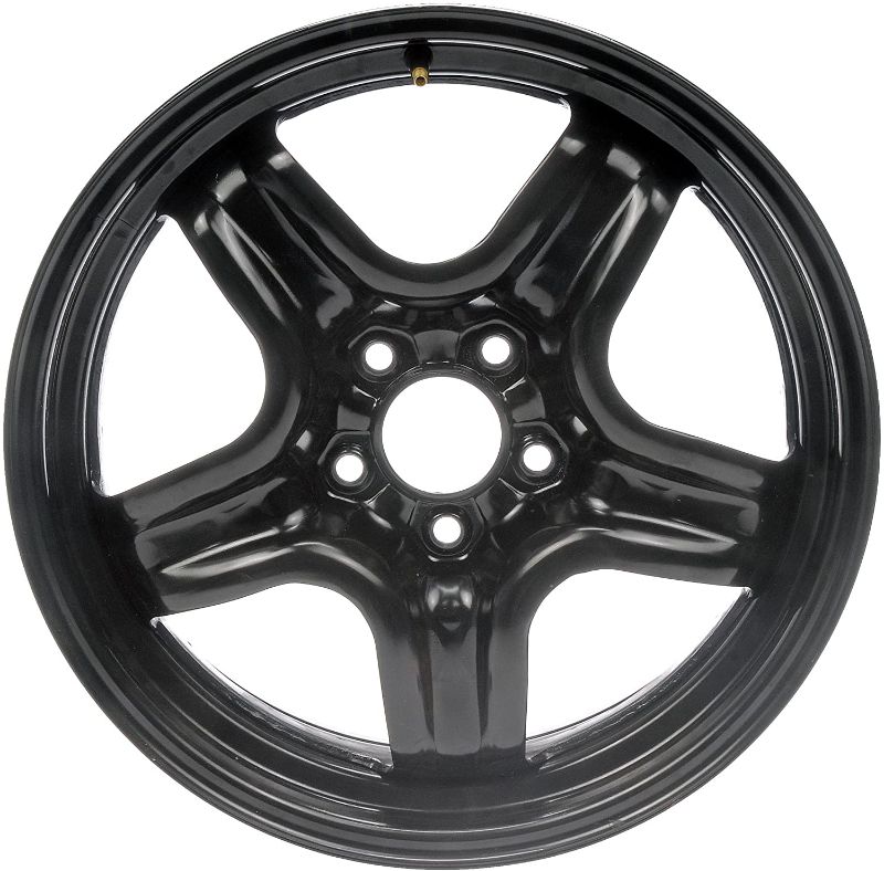 Photo 1 of 
Dorman 939-101 17 x 7 In. Steel Wheel Compatible with Select Chevrolet / Pontiac / Saturn Models, Black
Color:Painted Finish
Size:17 inches X 7 inches
Configuration:5 holes X4.33 inches pitch circle diameter X40 millimeters item offset X5.6 inches wheel 