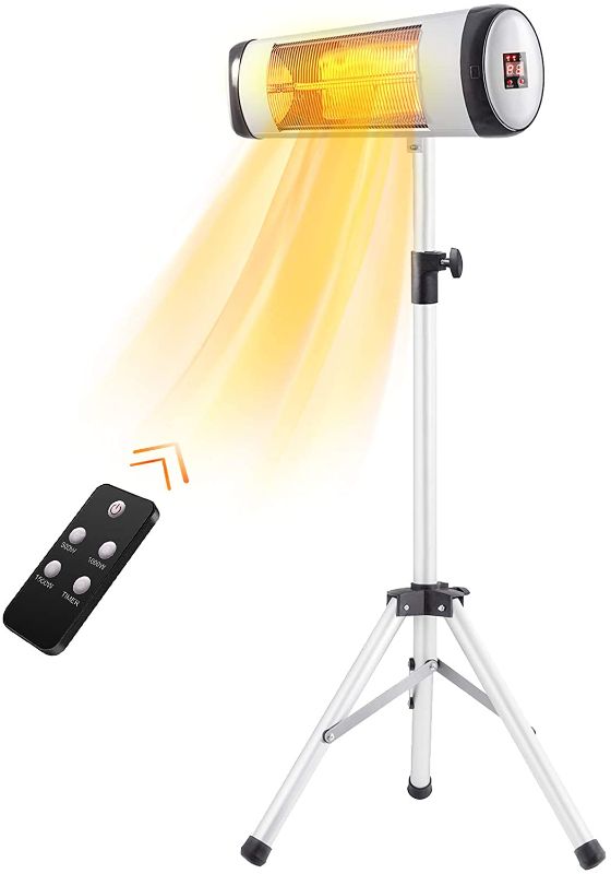 Photo 1 of Antarctic Star Outdoor Heater Electric Patio Heater Infrared Heater for Indoor/Outdoor Use, Freestanding Waterproof Space Heater with Remote Control/Timer Display 3 Switch Garden with Tripod
