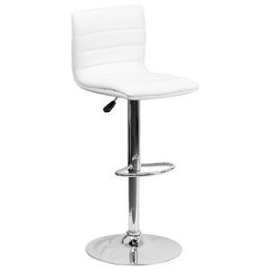 Photo 1 of **parts only ** Contemporary Vinyl Adjustable Height Barstool with Square Seat and Chrome Base