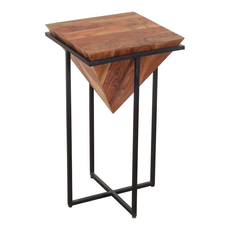 Photo 1 of 26" Handmade Wooden Pyramid Shaped Side Table