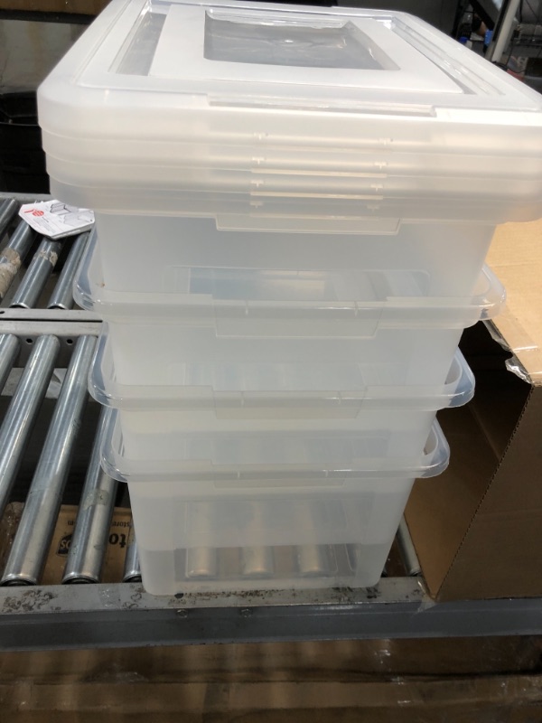 Photo 1 of PACK OF 4- 18.13 x 14.3 x 10.75" IRIS Dual Purpose Letter and Legal Size File Box, Clear
