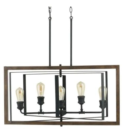 Photo 1 of Home Decorators Collection
Palermo Grove 31.88 in. 5-Light Black Gilded Iron Linear Farmhouse Chandelier