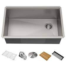 Photo 1 of KRAUS
Kore Workstation Undermount Stainless Steel 32 in. Single Bowl Kitchen Sink w/ Integrated (MISSING ACCESSORIES/PARTS JUST SINK)