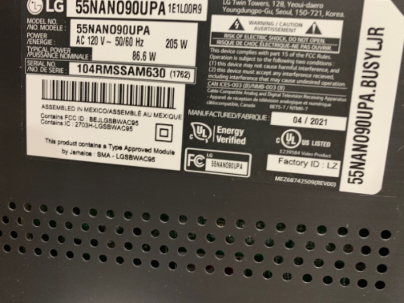 Photo 3 of LG 55NANO90UPA 4K Smart NanoCell TV W/ AI ThinQ (2021)
