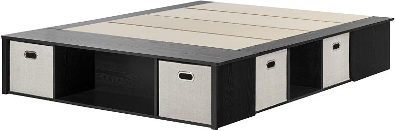 Photo 1 of **incomplete*** South Shore Flexible Bed with Storage and Baskets, Queen 60-Inch, Platform, Black Oak and Taupe
