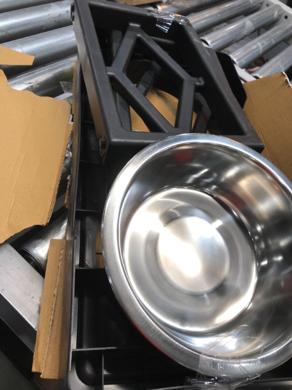 Photo 1 of Pet Zone Designer Diner Adjustable Elevated Dog & Cat Bowls, 7-cup