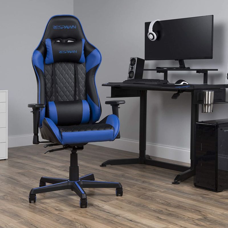 Photo 1 of RESPAWN 100 Racing Style Gaming Chair, in Blue (RSP-100-BLU)
