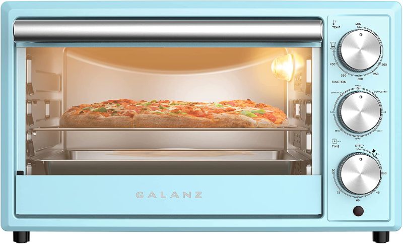 Photo 1 of **parts only *** Galanz Large 6-Slice True Convection Toaster Oven, Retro Blue
