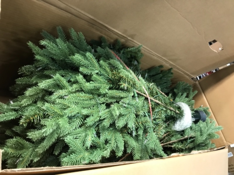 Photo 2 of (Incomplete - 1 of 2 Boxes Only) 9 ft Kingsley Balsam Fir Pre-Lit LED Artificial Christmas Tree with 1,800 SureBright Color Changing Mini Lights
