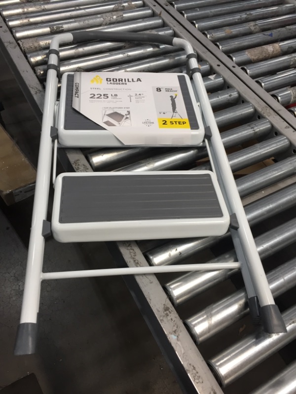 Photo 2 of 2-Step Steel Lightweight Step Stool Ladder 225 lbs. Load Capacity Type II Duty Rating
