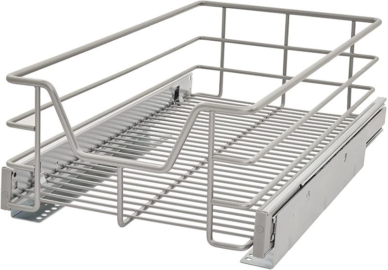 Photo 1 of 11.5" ClosetMaid Premium Kitchen Single Tier Cabinet Pull Out Basket, Platinum
