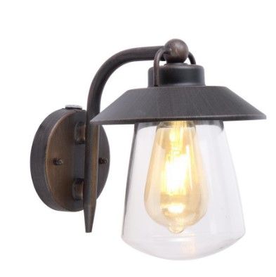 Photo 1 of 
Home Decorators Collection
1-Light Rust Outdoor Wall Lantern Sconce with Photocell