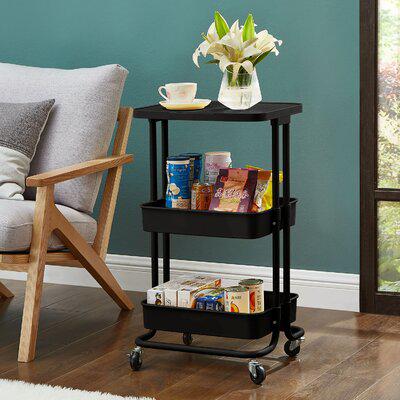 Photo 1 of  Bar Cart, Steel/Iron/Metal in Espresso/Black/Copper,Small (less than 24") | 