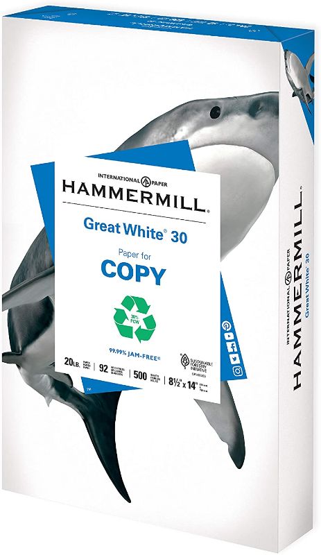 Photo 1 of Hammermill Printer Paper, Great White 30% Recycled Paper, 11 x 17 1 REAM 