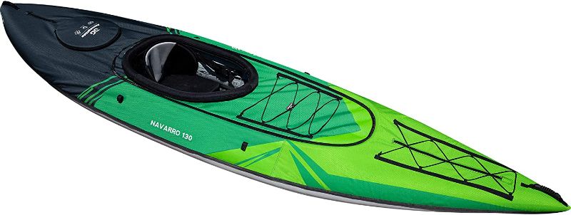 Photo 1 of AQUAGLIDE Navarro 130 Convertible Inflatable Kayak with Drop Stitch Floor- 1 Person Touring Kayak without Cover, Green
