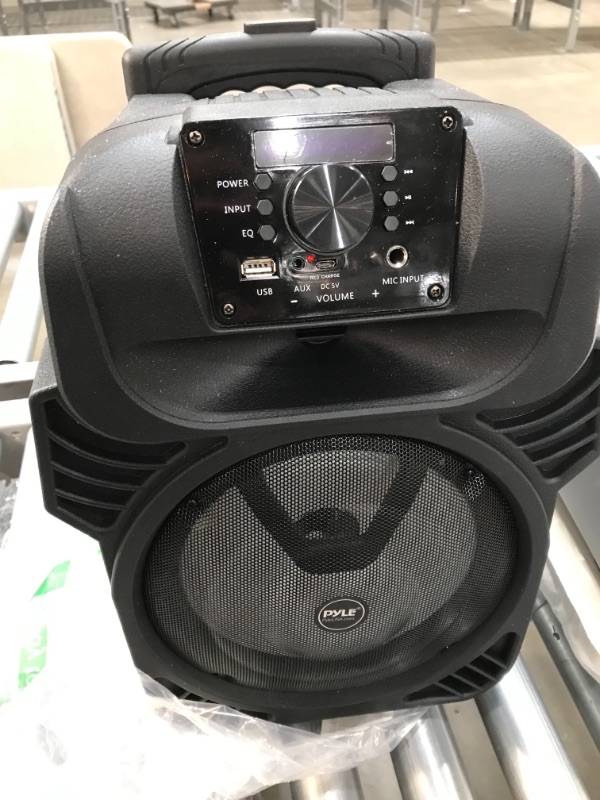 Photo 2 of 400W Portable Bluetooth PA Loudspeaker - 8” Subwoofer System, 4 Ohm/55-20kHz, USB/MP3/FM Radio/ ¼ Mic Inputs, Multi-Color LED Lights, Built-in...
