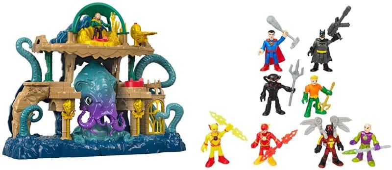 Photo 1 of Fisher-Price Imaginext DC Super Friends Aquaman Playset [Amazon Exclusive] & Imaginext DC Superfriends Superhero Showdown 8 Figure Bundle [Amazon Exclusive]
