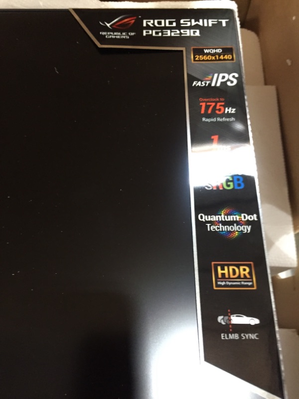 Photo 4 of ASUS ROG Swift PG329Q 32” Gaming Monitor, 1440P WQHD (2560x1440), Fast IPS, 175Hz (Supports 144Hz), 1ms, G-SYNC Compatible, Extreme Low Motion Blur...
