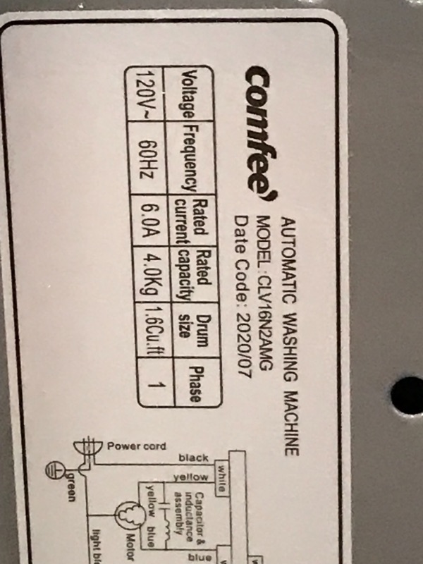 Photo 3 of PARTS ONLY !! COMFEE’ 1.6 Cu.ft Portable Washing Machine, 11lbs Capacity Fully Automatic Compact Washer with Wheels, 6 Wash Programs Laundry Washer with Drain Pump, Ideal for Apartments, RV, Camping, Magnetic Gray
