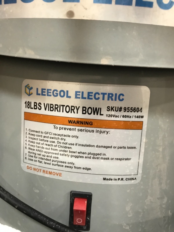 Photo 1 of Leegol Electric 18 Lbs Vibratory Tumbler Bowl for Polishing Metal
