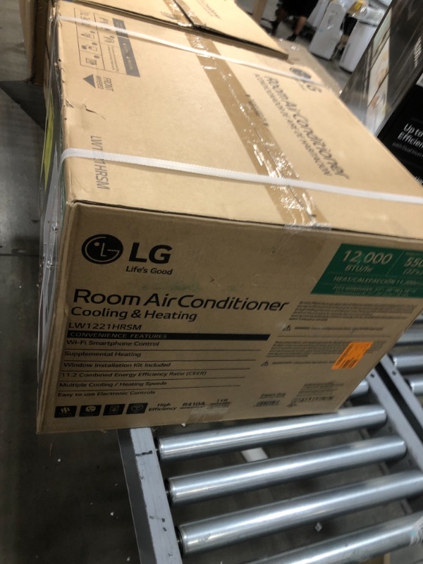 Photo 1 of 12,000 BTU 230/208-Volt Window Air Conditioner LW1221HRSM with Cool, Heat and WiFi in White ***FACTORY STRAPPED ***
