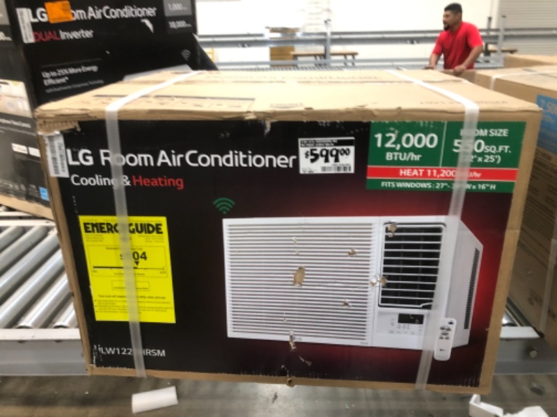 Photo 2 of 12,000 BTU 230/208-Volt Window Air Conditioner LW1221HRSM with Cool, Heat and WiFi in White ***FACTORY STRAPPED ***
