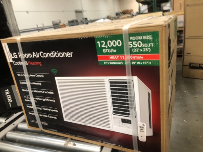 Photo 5 of 12,000 BTU 230/208-Volt Window Air Conditioner LW1221HRSM with Cool, Heat and WiFi in White ***FACTORY STRAPPED ***
