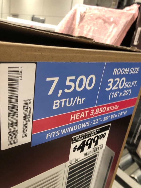 Photo 1 of 7,500 BTU 115-Volt Window Air Conditioner LW8021HRSM with Cool, Heat and WiFi in White** FACTORY  SEALED*** 
