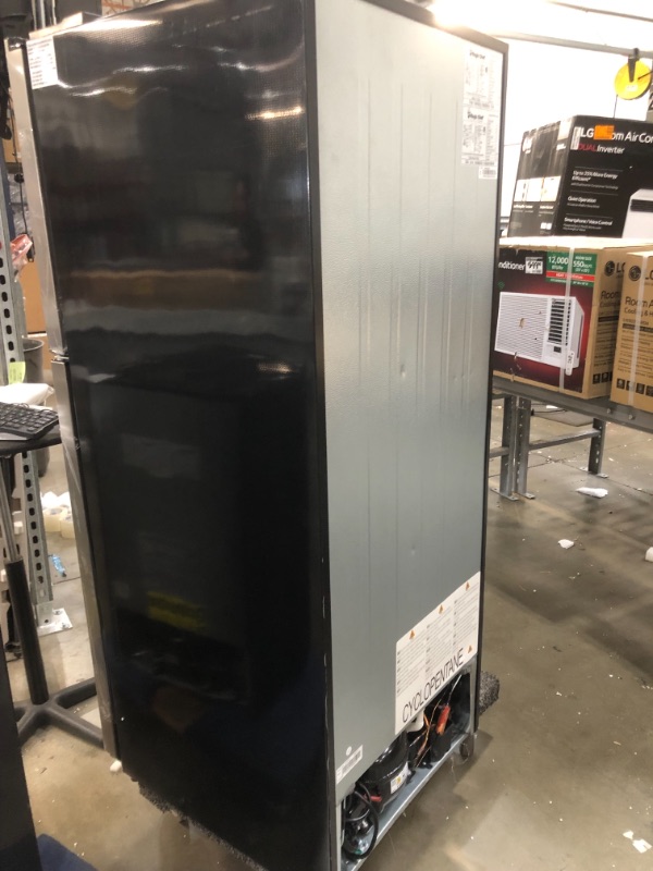 Photo 1 of 10.1 cu. ft. Top Freezer Refrigerator in Platinum Steel
