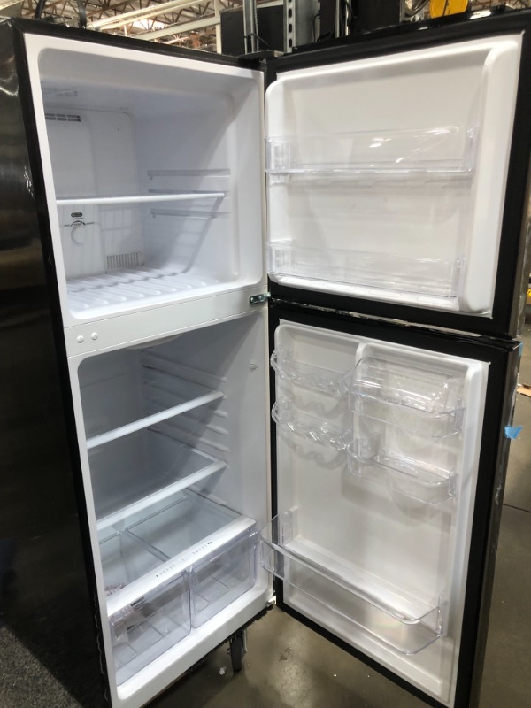 Photo 1 of 10.1 cu. ft. Top Freezer Refrigerator in Platinum Steel
