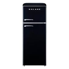 Photo 1 of 7.6 cu.ft. Retro Mini Refrigerator with Dual Door and True Freezer in Black
