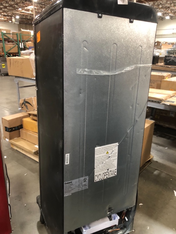 Photo 1 of 7.6 cu.ft. Retro Mini Refrigerator with Dual Door and True Freezer in Black
