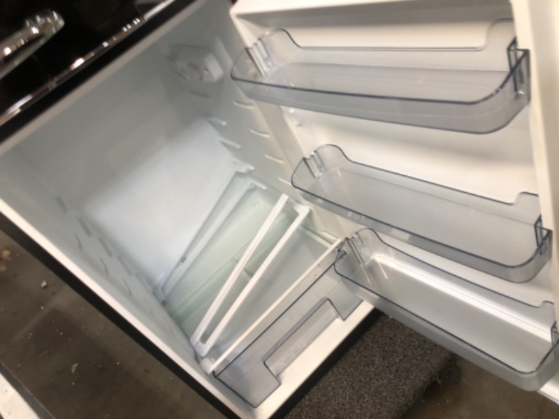 Photo 1 of 7.6 cu.ft. Retro Mini Refrigerator with Dual Door and True Freezer in Black
