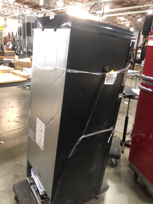 Photo 1 of 7.6 cu.ft. Retro Mini Refrigerator with Dual Door and True Freezer in Black
